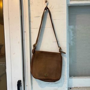Vintage Leather Coach Shoulder Bag